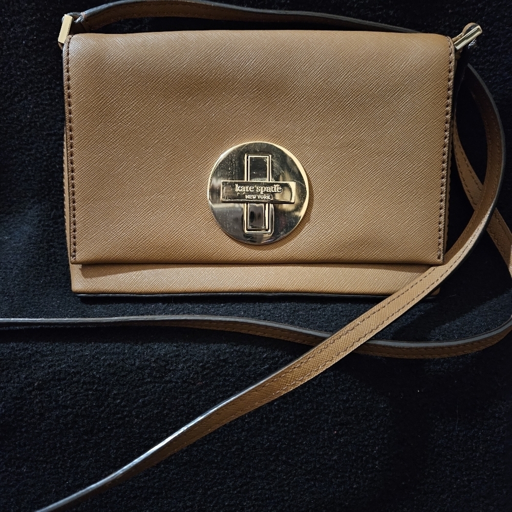 Kate Spade Sally Newberry Lane Leather Camel Brown Color Crossbody - Picture 3 of 16